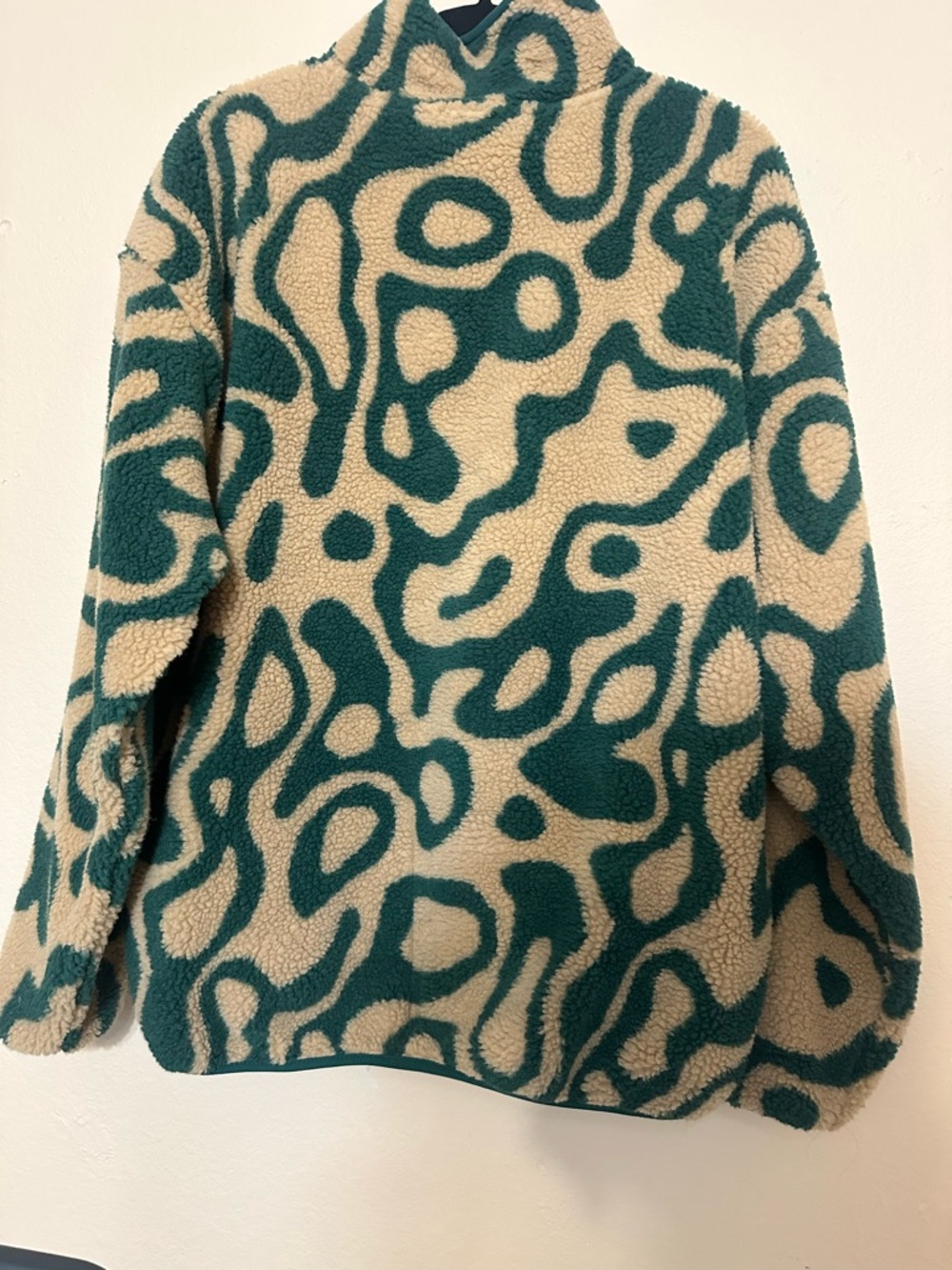 Parks Project Teal & Cream Abstract Sherpa Pullover - Picture 2 of 6